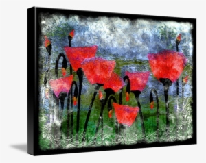 26a Abstract Floral Red Poppy Painting