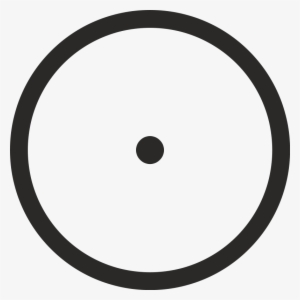 Circle With Central Point Free Vector - Straight Line Face Black And White