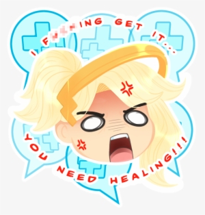 [ Overwatch ] Angry Mercy Sticker • Heckin Bear's Heckin - Cartoon