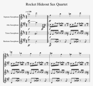 Rocket Hideout Sax Quartet Sheet Music 1 Of 6 Pages - Vs Archie And Maxie Sheet Music