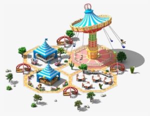 Swing Carousel L1 - Amusement Park Swing Rides Png