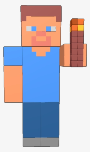 Steve Holding A Torch Use The Torch To Use It For Minecraft - Cartoon