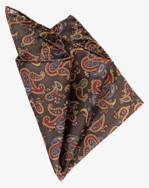 Pocket Square Paisley Brown 1 - Brown Pocket Squares