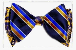 The Favor Blue Gold Custom Bow Tie - Necktie