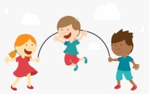 Kids Play - Child Skipping Clip Art