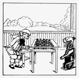 This Free Icons Png Design Of Kid And Dog Play Chess
