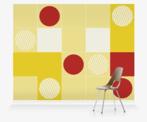 Murals Of Lots Of Red And Yellow Dots By Hemingway - Chair