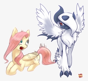 Norang94, Crossover, Eye Contact, Fluttershy, Mega - Pokemon Absol My Little Pony