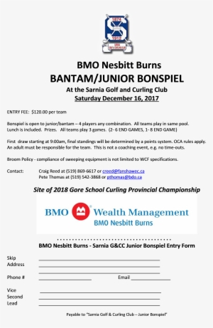 Junior/bantam Bonspiel Sponsored By Bmo Nesbitt Burns - Sarnia Golf And Curling Club
