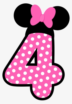Números A Lo Minnie En Rosa - Numero 4 Minnie Rosa