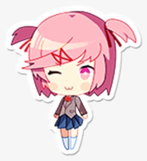 Edited Media Fun Winky Natsuki Chibi Png Chibi Natsuki - Doki Doki Literature Club Chibi Natsuki