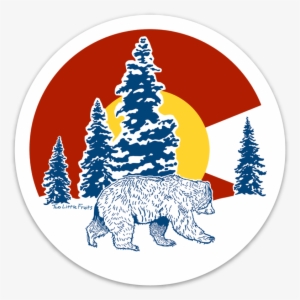 Colorado Flag Bear 4" Vinyl Sticker, Sticker - Two Little Fruits