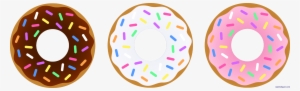 Donut Chocolate Vanilla Strawberry Clipart - Transparent Background Donut Clipart
