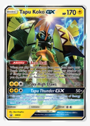 Pokemon Tapu Koko Gx Sm33 Holo Card