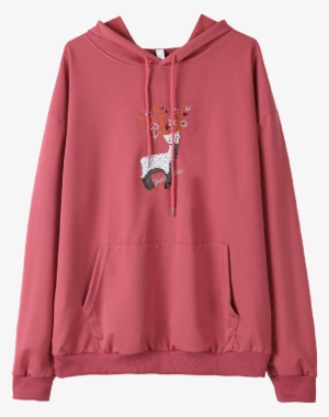 Buy Women's Hoodie Hooded Long Sleeve Little Fawn Embroidery - Hoodie