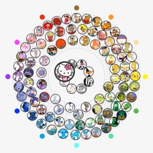 Blue Smurfs And Green Ninja Turtles - Video Game Color Wheel