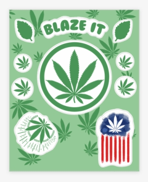 420 Blaze It Sticker/decal Sheet - Emblem