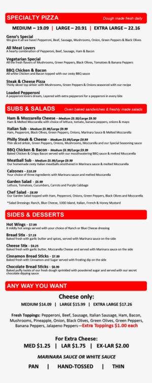 Order Online - Genos Pizza Muncie Menu