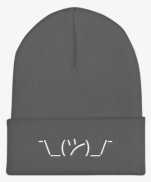 Shrug Emoji Sad Face Cuffed Beanie - Hat