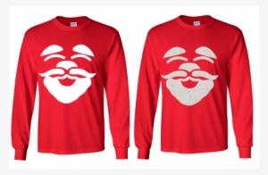 Santa Face Red Long Sleeved T Shirt - Jolly Roger Pirate Flag T-shirt - Skull