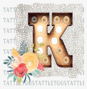 Marqueefloralletter K - Rose