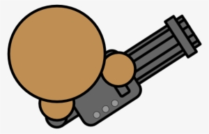 Holding Minigun - Video Game