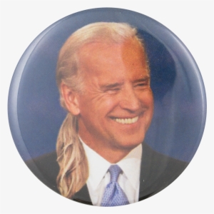 Joe Biden Long Hair Political Button Museum - Joe Biden