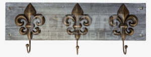 Fleur De Lis On Wood Wall Hook Rack - Spi Home50996 Fleur De Lis On Wood Wall Hook - Black