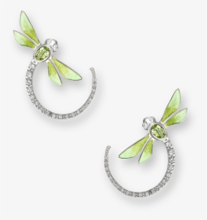 Nicole Barr Designs Sterling Silver Dragonfly Stud - White Sapphires Dragonfly Stud Earrings - Sterling
