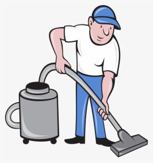 Image Free Library Male Cleaner Vacuuming Cleaning - Carpet Cleaning Cartoon