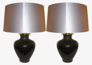 Veart 1960s Pair Of Black Glass Lamps With Speckles - Lamp