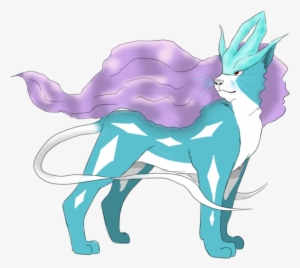 Suicune Is A Slim, Quadruped, Blue, Mammalian Pokémon - Suicune