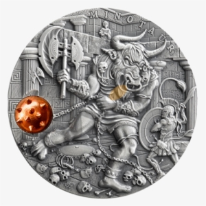 Minotaur Ancient Myths Ii 2 Oz Antigue Finish Silver - Coin