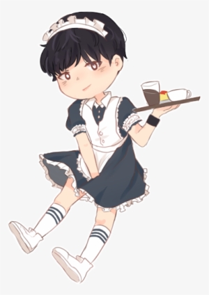 Maid Yoongi By Lovapples On Deviantart Svg Royalty - Chibi Bts Suga Maid