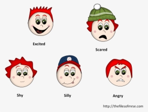 Boy Feeling Cards - Emotion Faces Clipart