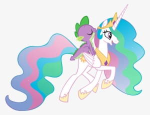 Queencold, Eyes Closed, Happy, Open Mouth, Princess - Spike And Princess Celestia