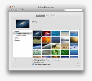 Desktop Preferences In System Preferences - Os X Menu Bar Translucent