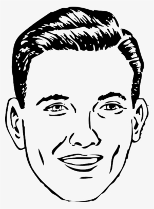 Black, Outline, Boy, Man, Guy, Male, Young, Faces, - Human Face Cartoon Black And White
