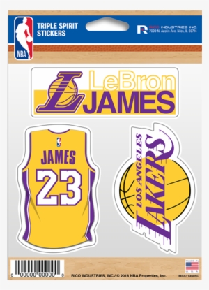 Los Angeles Lakers Lebron James Triple Sticker - Magnet: Los Angeles Lakers Steel, 4x4in.