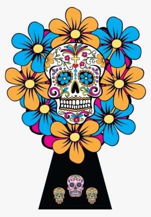 Sugar Skulls Dia De Los Muertos Bouquet - Skulls Of Dia De Los Muertos Png