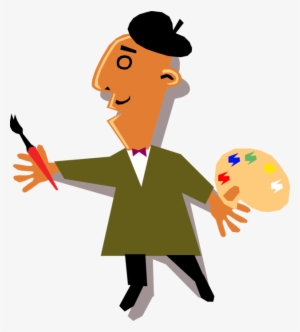 Vector Illustration Of French Painter Artist With Beret - Creative Clip Art