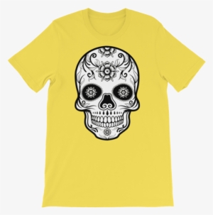 Dia De Los Muertos White Skull Graphic T-shirt - Cinco De Mayo Skull Art