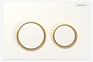 Geberit Kappa21 White Plate With Gold Trim - Circle