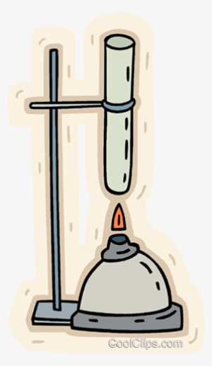 Bunsen Burner With Test Tube Royalty Free Vector Clip - Bunsen Burner And Test Tube