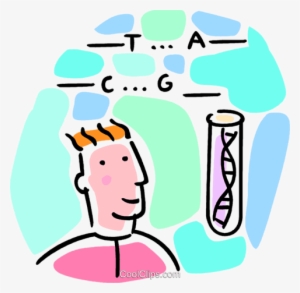 Scientist With Test Tube And Dna Royalty Free Vector - Human