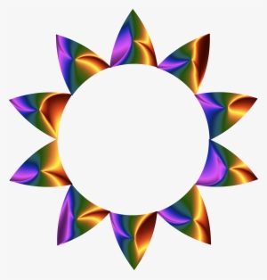 Prismatic Sun Line Art No Background Vector Transparent