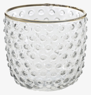 Mady Gold Trim Hobnail Votive - Short Decorative Jars By Accent Décor - Short Mady