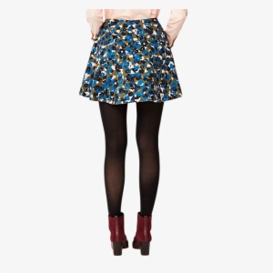 Perfect Circle Mini Skirt In Camo Floral - Tights
