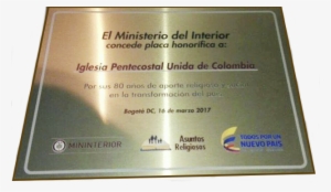Placa - Placa De Reconocimiento Para Un Pastor Evangelico