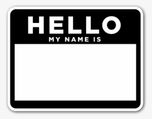 Black And White Name Label Sticker - Hello My Name Is Icon